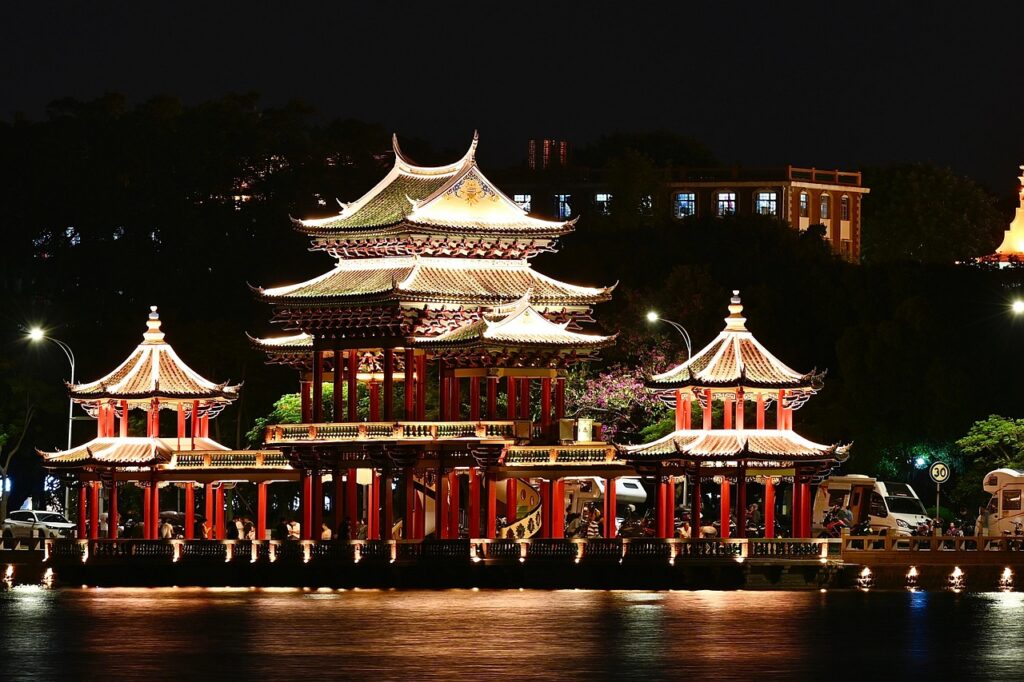 building, pagoda, facade, structure, night lights, architecture, night, jimei university, xiamen, xiamen, xiamen, xiamen, xiamen, xiamen-6567188.jpg