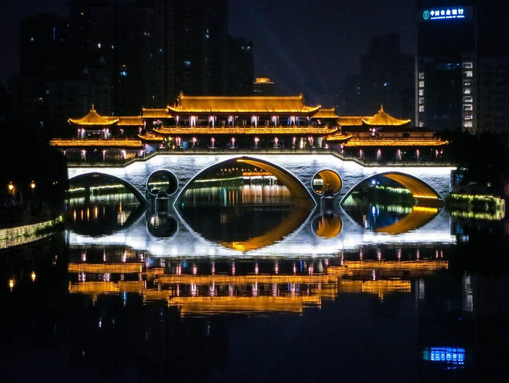 anshun bridge, chengdu, china, architecture, water, nature, night, dark-2627415.jpg